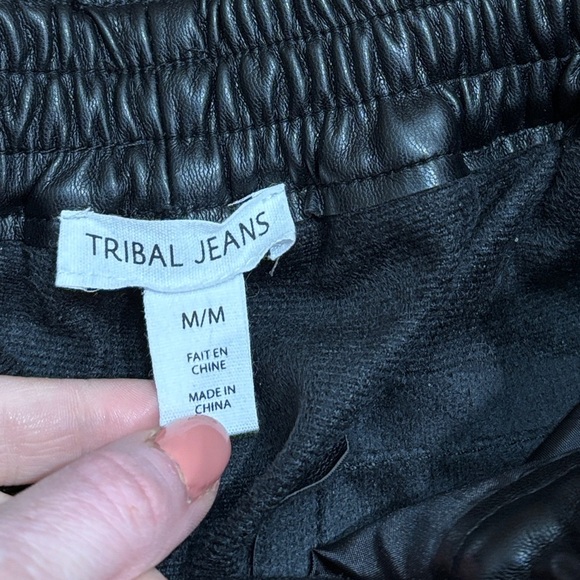 Tribal Black Track Pants with Elastic Waistband and Relaxed Fit - Picture 3 of 4